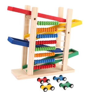 Wood Toy - Wooden Abacus & Car Slide Learning Toy